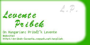 levente pribek business card